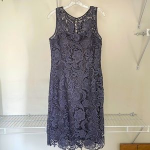 NWT Adrianna Papell gray lace dress size 8